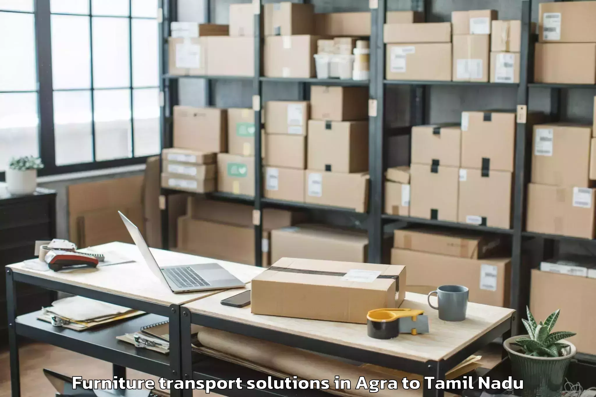 Book Agra to Kulittalai Furniture Transport Solutions Online